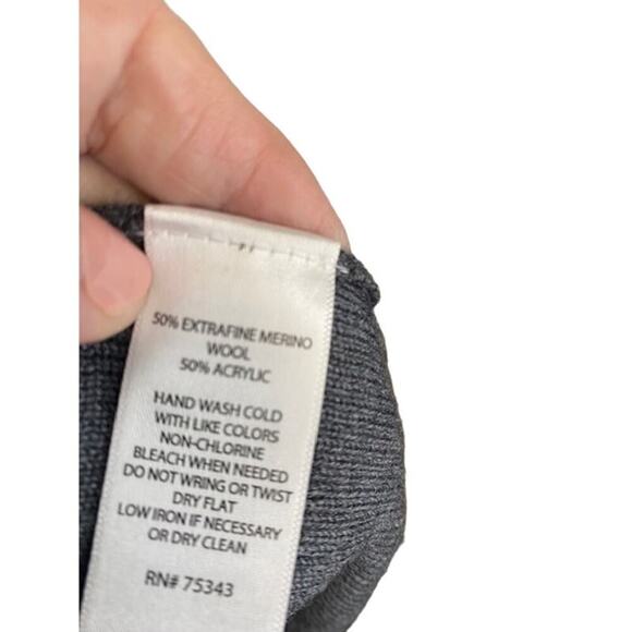 NANETTE LEPORE Sweater Vest SMALL Long Duster Merino Blend Side Zipper Charcoal - Picture 4 of 6